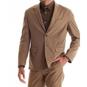 NEW SOFT CLOTH studio suit jacket in camel pinstripe